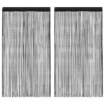 String Curtains 2 pcs 140x250 cm Black