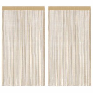String Curtains 2 pcs 140x250 cm Beige