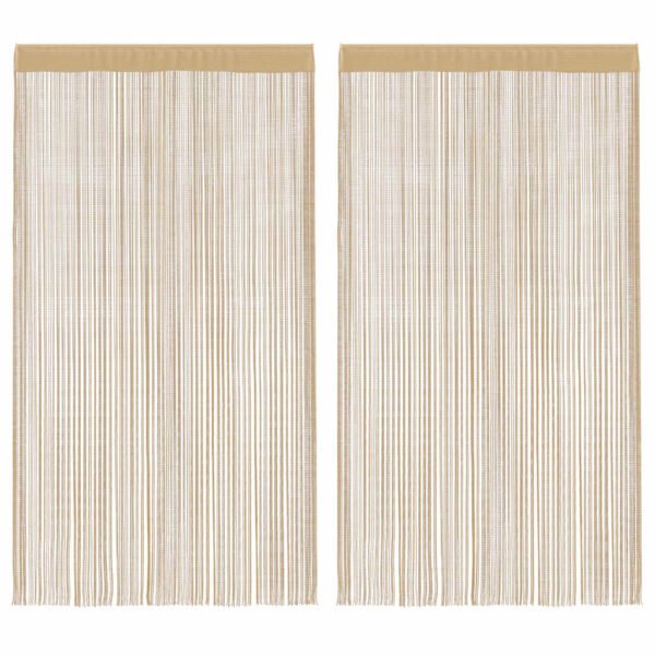 String Curtains 2 pcs 140x250 cm Beige