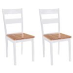 Dining Chairs 2 pcs White Solid Rubber Wood