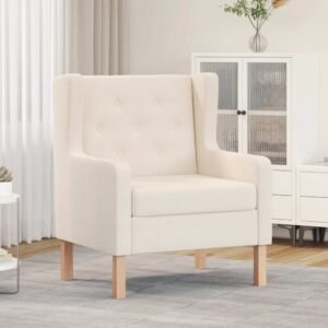 Armchair Cream White Fabric