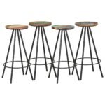 Bar Stools 4 pcs Solid Reclaimed Wood