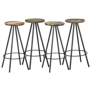 Bar Stools 4 pcs Solid Reclaimed Wood