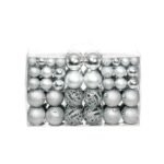 100 Piece Christmas Ball Set 3/4/6 cm Silver