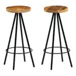 Bar Chairs 2 pcs Solid Mango Wood
