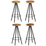 Bar Chairs 4 pcs Solid Mango Wood