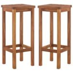 Bar Chairs 2 pcs Solid Acacia Wood