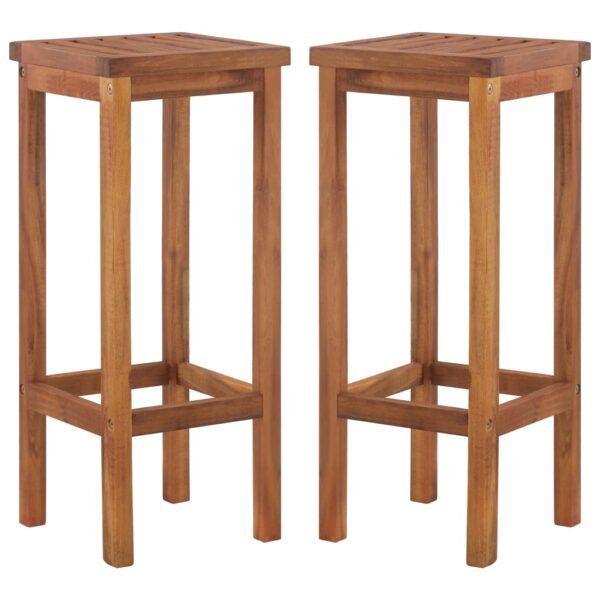 Bar Chairs 2 pcs Solid Acacia Wood