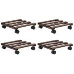 Plant Rollers 4 pcs Cedar Wood 25x25 cm