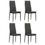 Dining Chairs 4 pcs Dark Grey Fabric