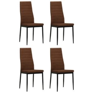 Dining Chairs 4 pcs Brown Fabric
