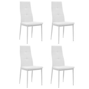 Dining Chairs 4 pcs White Faux Leather