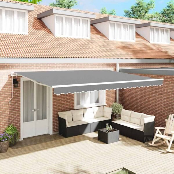 Awning Frame Manual White 500 x 300 cm Aluminium
