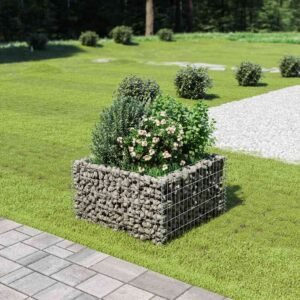 Gabion Raised Bed Galvanised Steel 90x90x50 cm