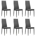 Dining Chairs 6 pcs Light Grey Fabric