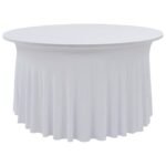 2 pcs Stretch Table Covers with Skirt 180x74 cm White