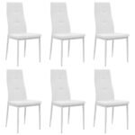 Dining Chairs 6 pcs White Faux Leather
