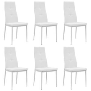 Dining Chairs 6 pcs White Faux Leather
