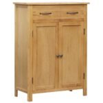 Shoe Cabinet 76x37x105 cm Solid Oak Wood