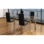 Dining Chairs 4 pcs Black Faux Leather