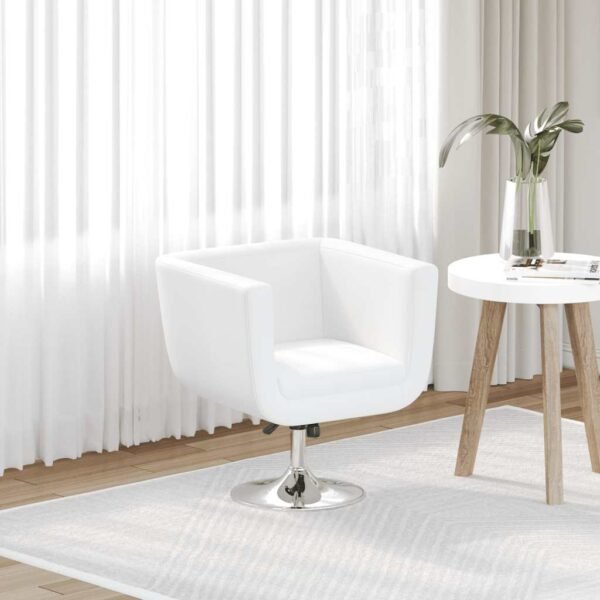 Bar Stool White Faux Leather