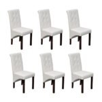 Dining Chairs 6 pcs White Faux Leather