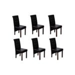 Dining Chairs 6 pcs Black Faux Leather