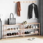 3-Tier Shoe Racks 2 pcs Solid Fir Wood