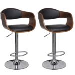 Bar Stools 2 pcs Bent Wood and Faux Leather