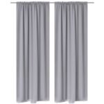 2 pcs Grey Slot-Headed Blackout Curtains 135 x 245 cm