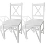 Dining Chairs 2 pcs White Pinewood