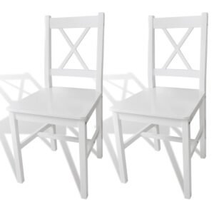 Dining Chairs 2 pcs White Pinewood