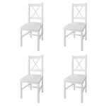 Dining Chairs 4 pcs White Pinewood