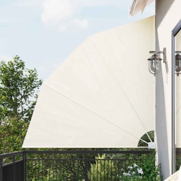 Collapsible Balcony Side Awning Cream 210x210 cm