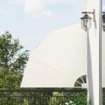 Collapsible Balcony Side Awning Cream 140x140 cm