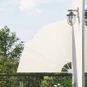 Collapsible Balcony Side Awning Cream 140x140 cm