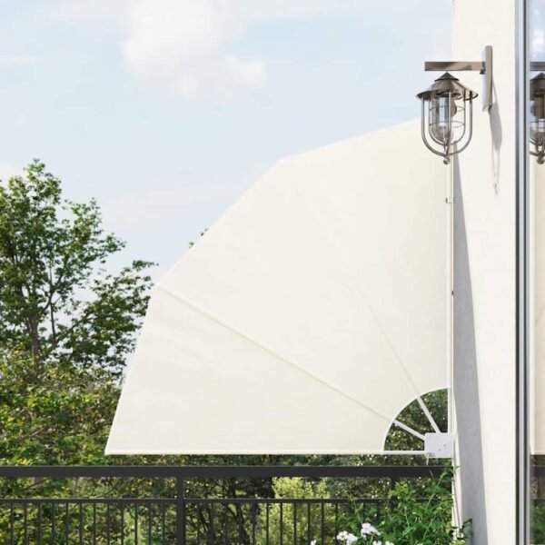 Collapsible Balcony Side Awning Cream 140x140 cm
