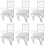 Dining Chairs 6 pcs White Pinewood