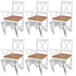 Dining Chairs 6 pcs White Pinewood