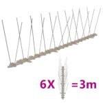 2-row Plastic Bird & Pigeon Spikes Set of 6 3 m
