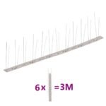 2-row Stainless Steel Bird & Pigeon Spikes Set of 6 3 m
