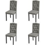 Dining Chairs 4 pcs Grey Fabric