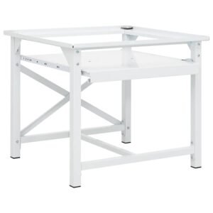 Washing Machine Pedestal with Pull-Out Shelf White