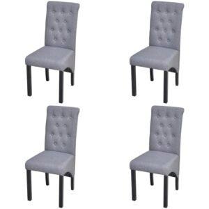 Dining Chairs 4 pcs Light Grey Fabric
