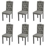 Dining Chairs 6 pcs Grey Fabric