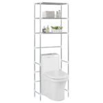 3-Tier Storage Rack over Toilet Silver 53x28x169 cm