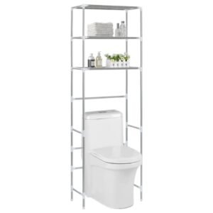 3-Tier Storage Rack over Toilet Silver 53x28x169 cm