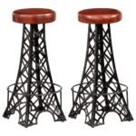 Bar Stools 2 pcs Real Leather