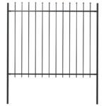 Garden Fence Woerden with Spear Top Steel 181x150 cm Black