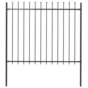 Garden Fence Woerden with Spear Top Steel 181x150 cm Black